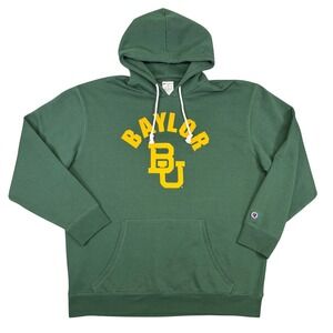 Champion Baylor Bears Green Hoodie Sweatshirt Mens 2XL XXL BU Logo Embroidered